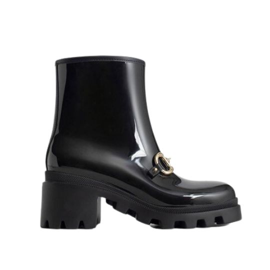 Horsebit Rain Boots in Black