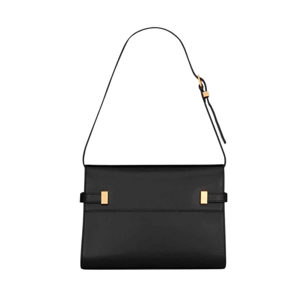 Saint Laurent Manhattan Small Shoulder Bag in Box Saint Laurent Leather Black