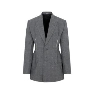Checked wool blazer jacket