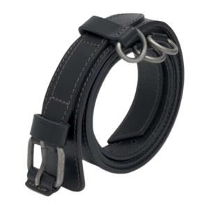 Men's Western Minimal Leather Belt - Black 