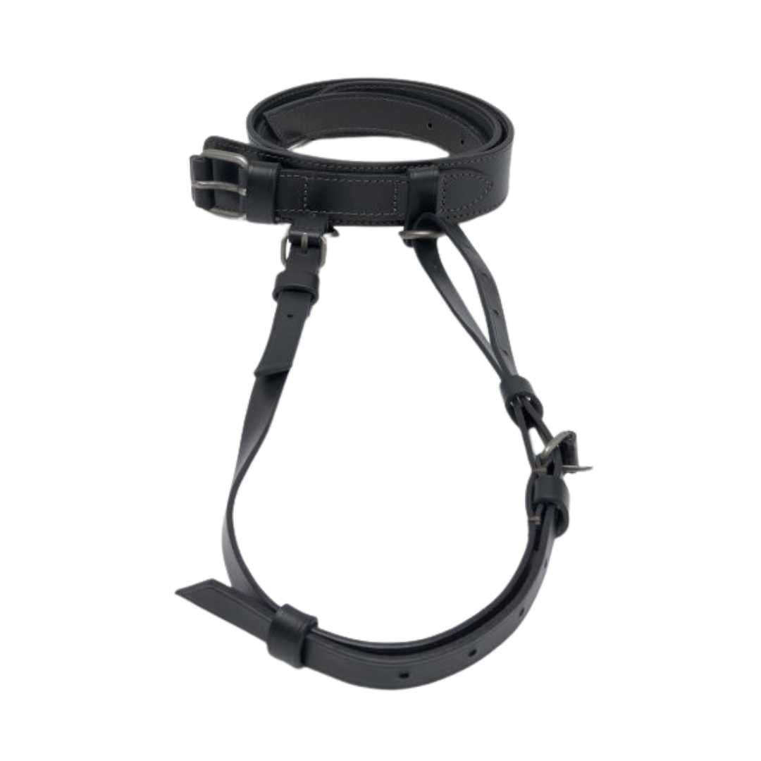 Men's Western Minimal Leather Belt - Black 
