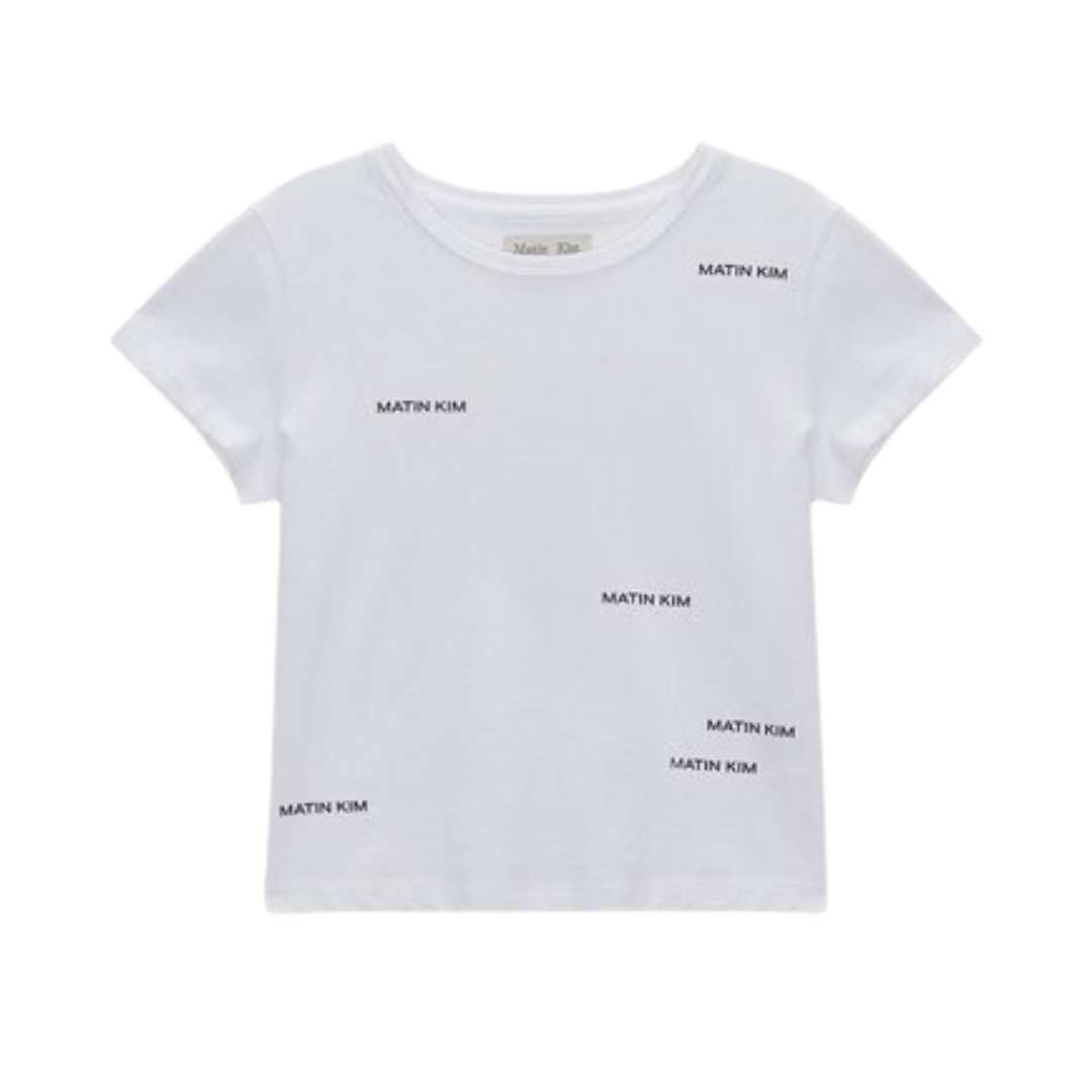 MATIN SMALL LOGO CROP TOP IN WHITE