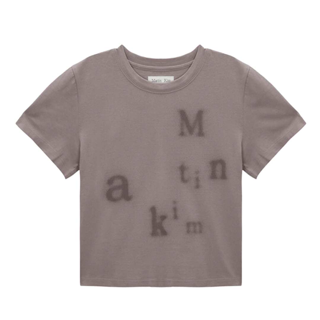 MATIN BLURRED LOGO CROP TOP IN COCOA