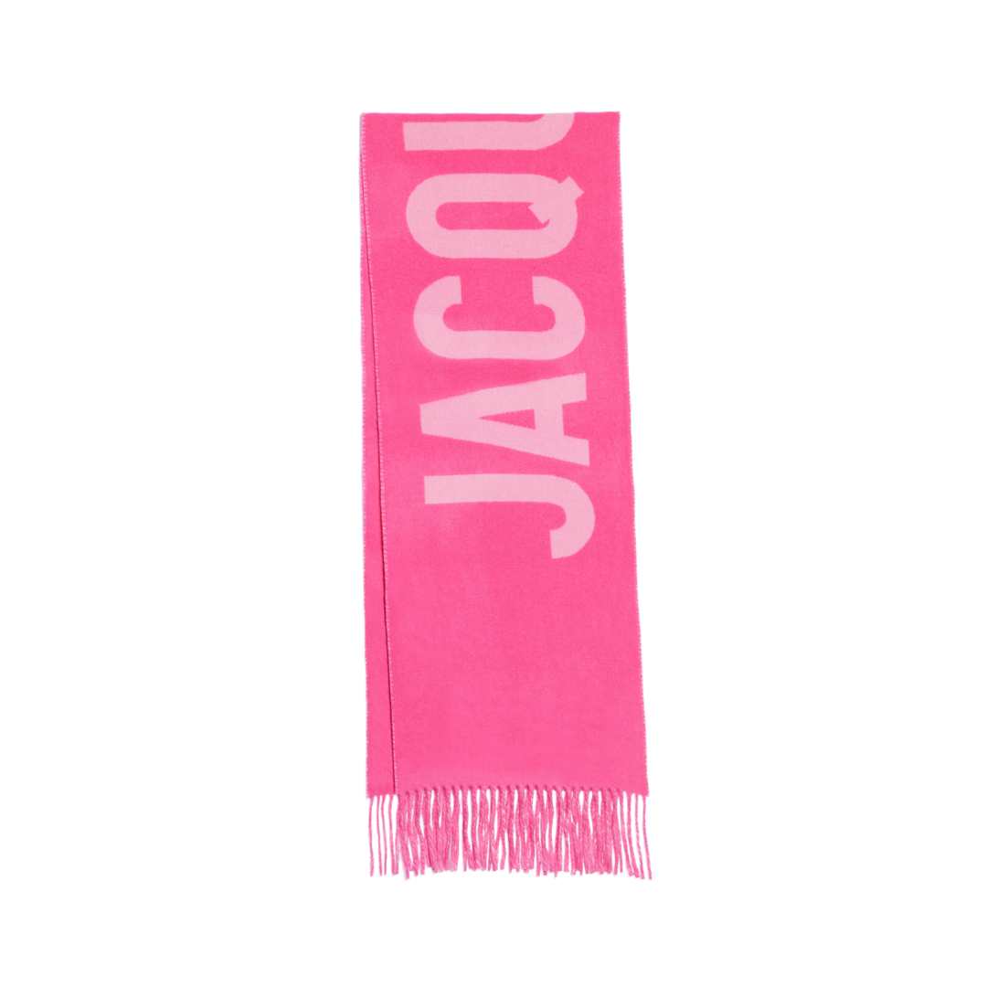 Jacquemus Lecharpe Fringe Logo Scarf Multi Pink