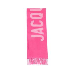 Jacquemus Lecharpe Fringe Logo Scarf Multi Pink