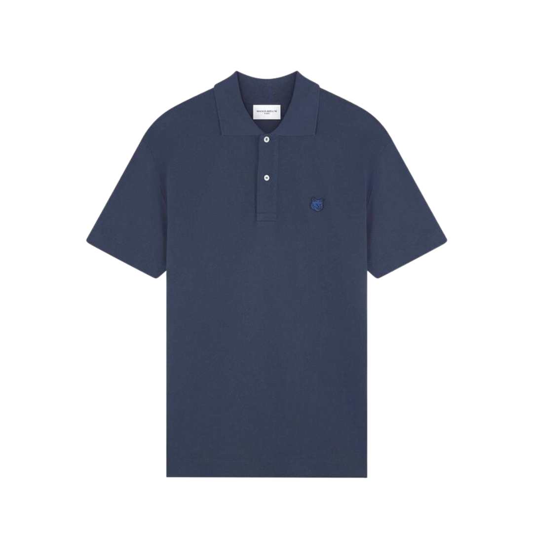 Maison Kitsune Bold Fox Head Patch Comfort Polo Ink Blue