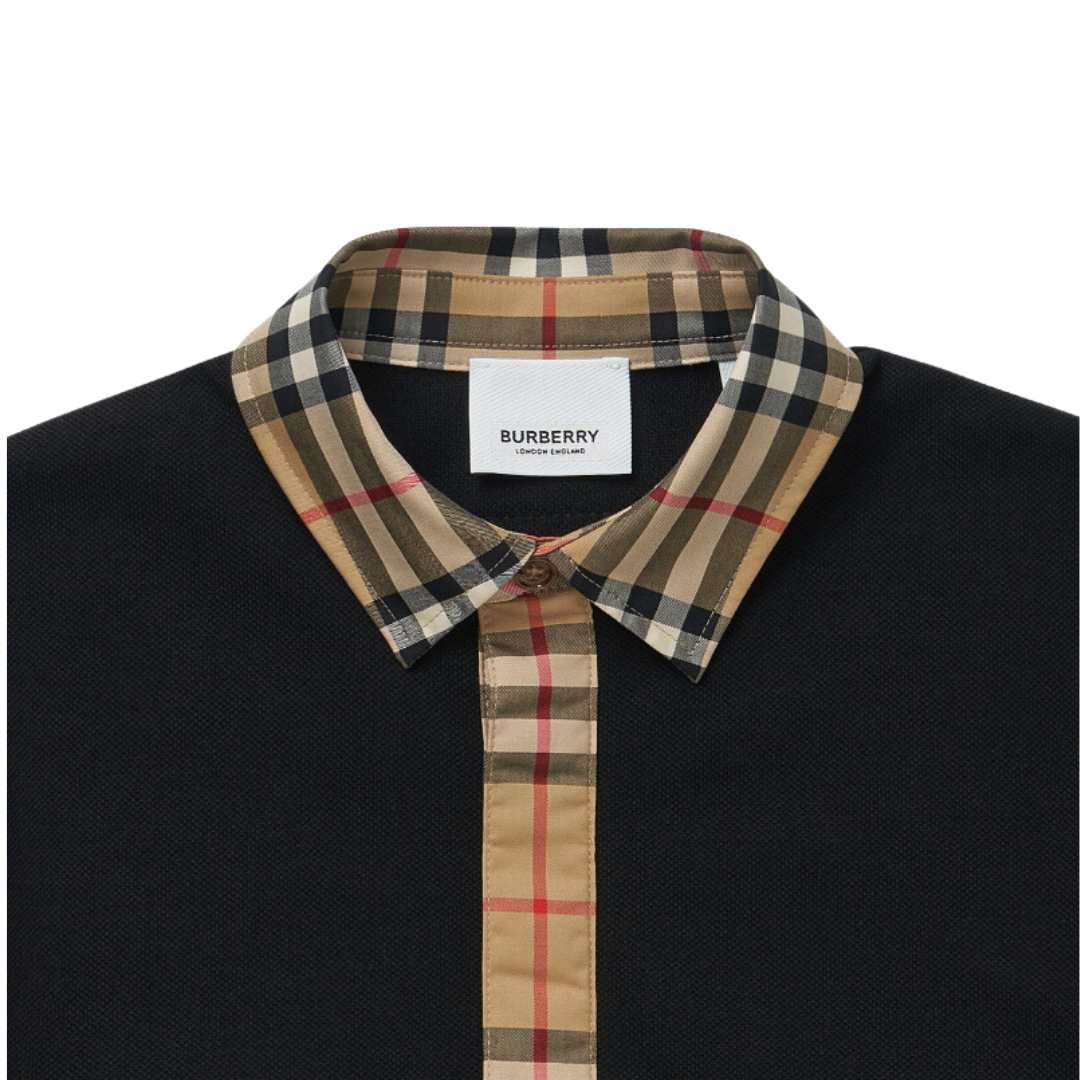 Vintage Check Trimming Pique Polo Children's Short Sleeve T-Shirt Trend Mecca