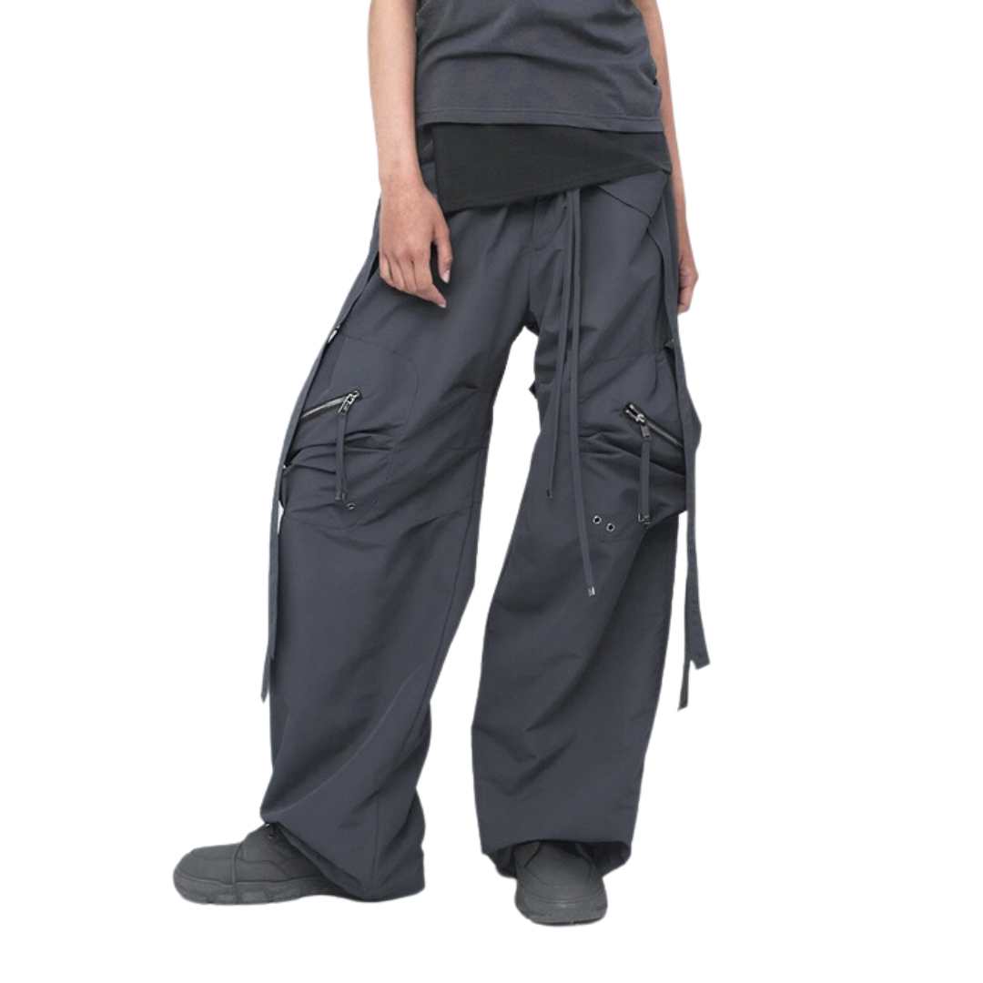  CONVEX TIE CARGO PANTS (UNISEX) CHACOAL 