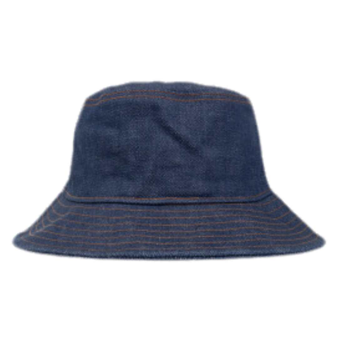 logo denim bucket hat