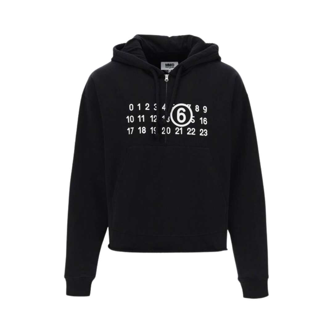 Number Zoom logo print hooded zip sweatshirt