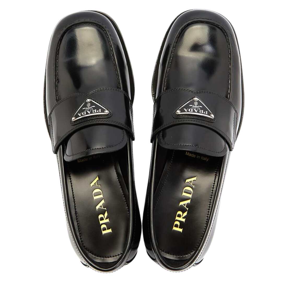 Triangle logo loafers
