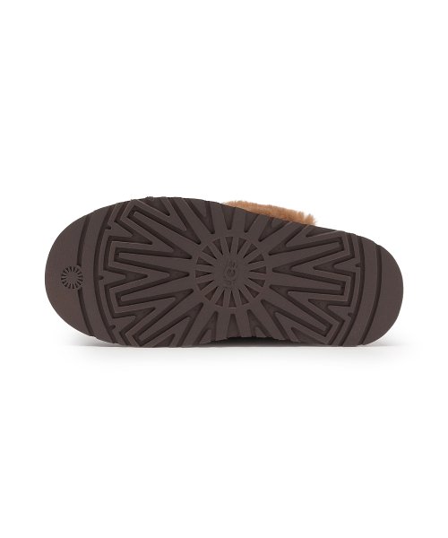  logo banding fur collar platform sandals (Funket)_BURNT CEDAR