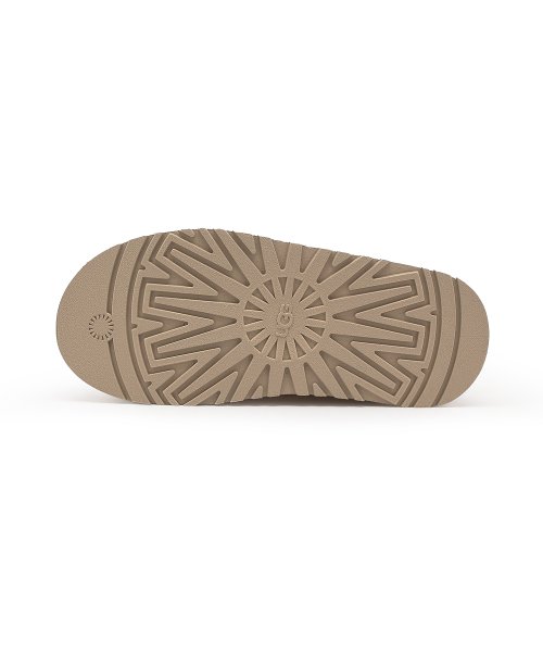 Stitched collar platform slippers (Taz Ugg braid)_NATURAL