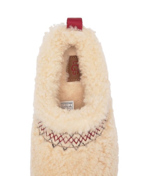 Stitched collar platform slippers (Taz Ugg braid)_NATURAL