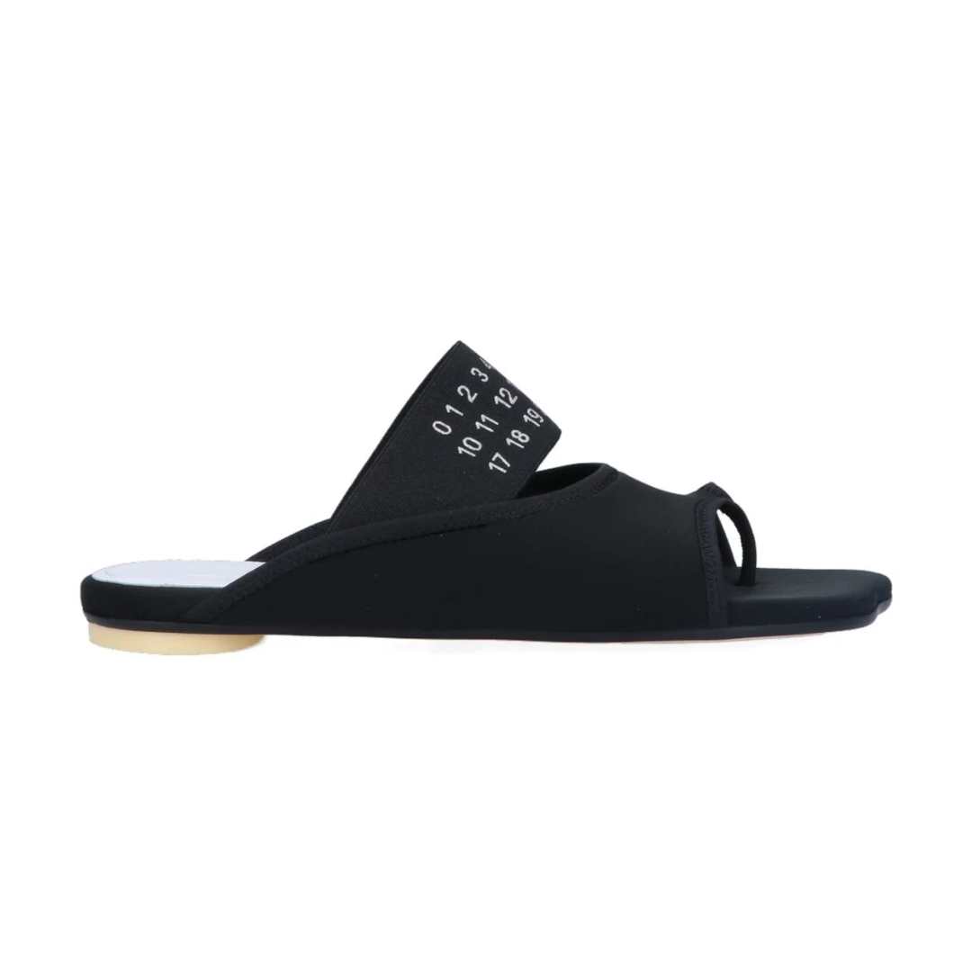 Numbers-Motif Elasticated Strap Sandals