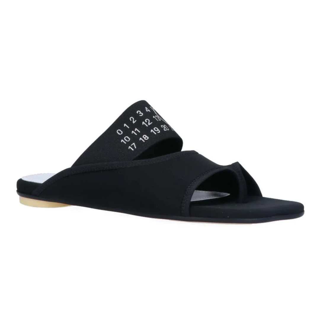 Numbers-Motif Elasticated Strap Sandals