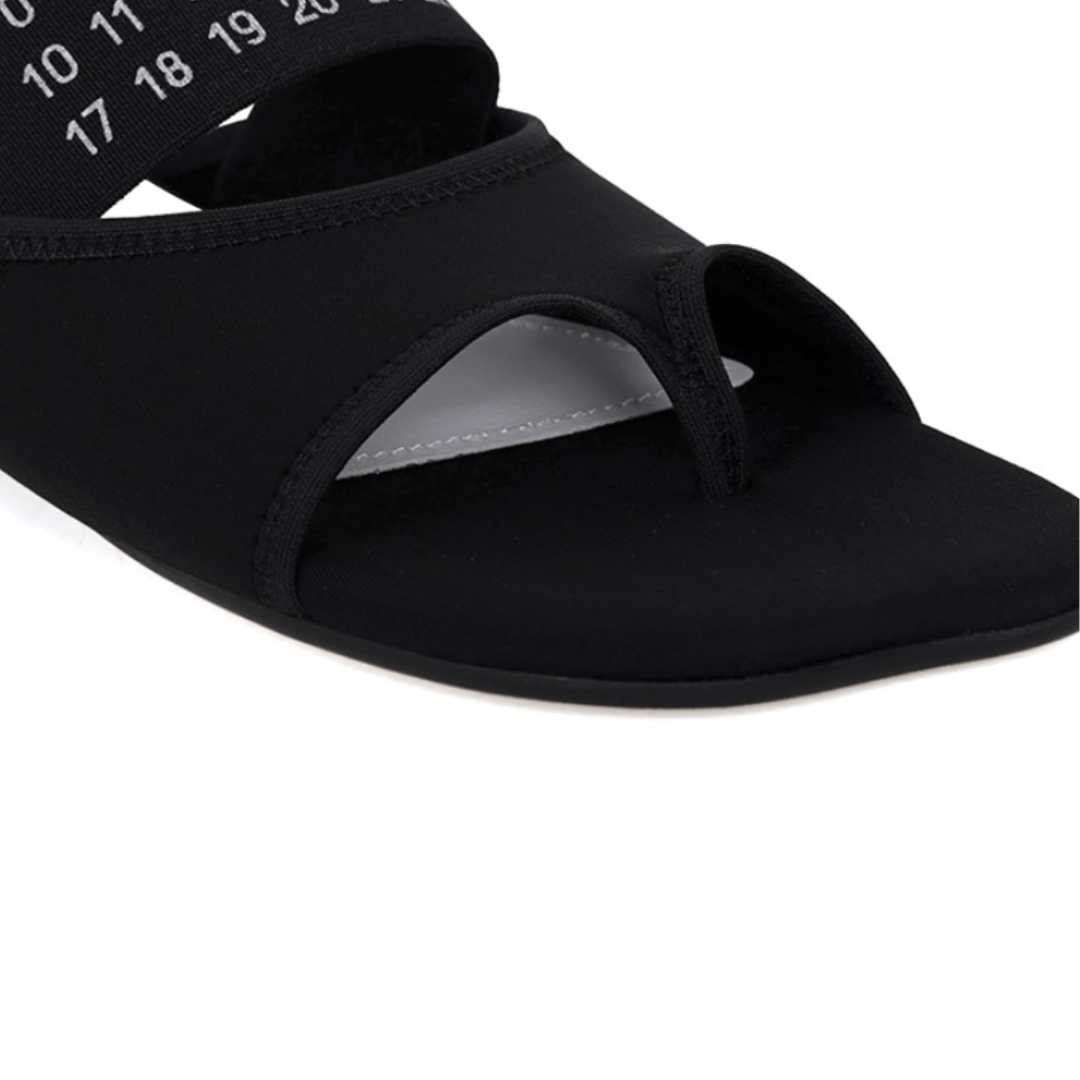 Numbers-Motif Elasticated Strap Sandals