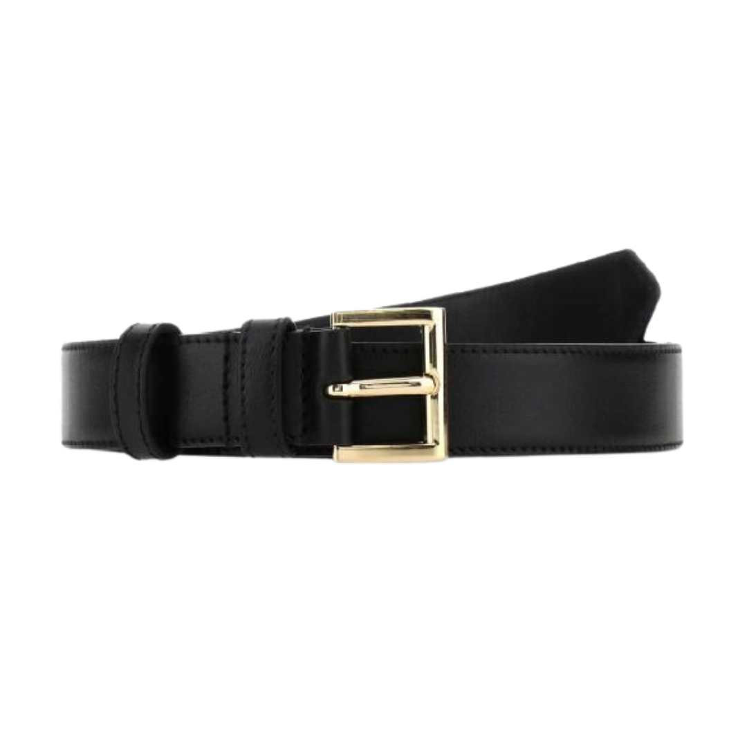 Triangle logo leather belt