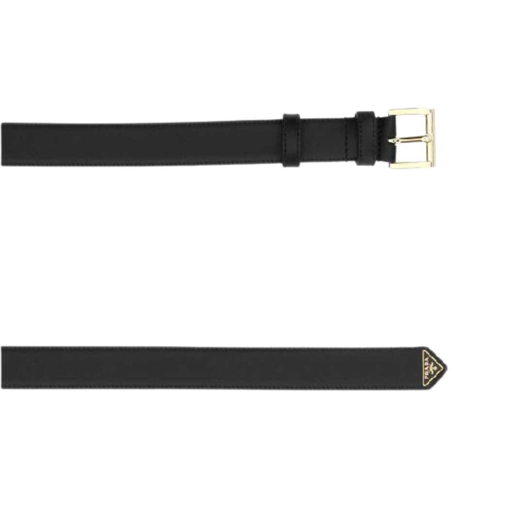 Triangle logo leather belt