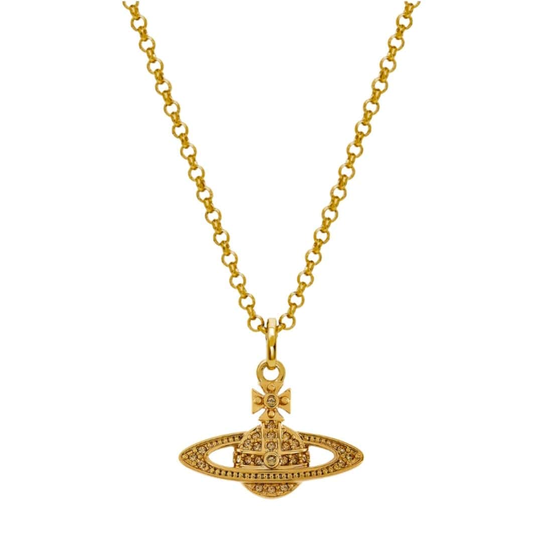Mini Bas Relief Orb Pendant Gold