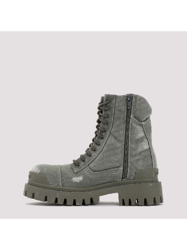 Distressed lace-up boots