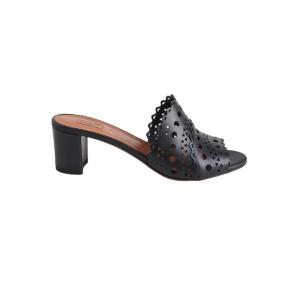 Vienna Walk embroidered strap mule heels