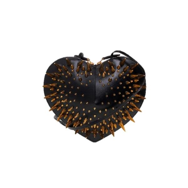 LE COEUR heart stud embellished shoulder bag
