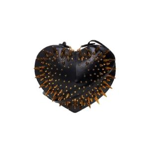 LE COEUR heart stud embellished shoulder bag