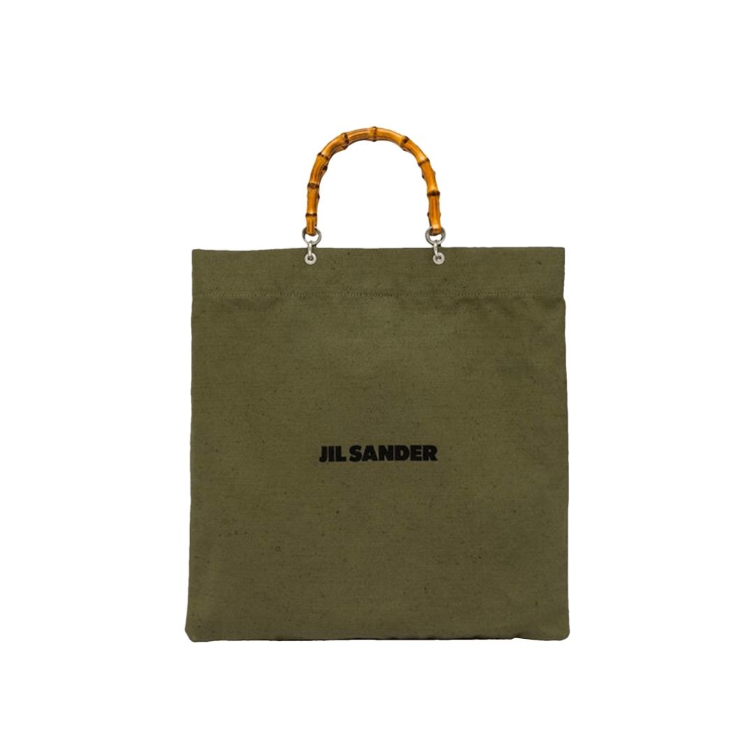 Bamboo handle square shopper bag