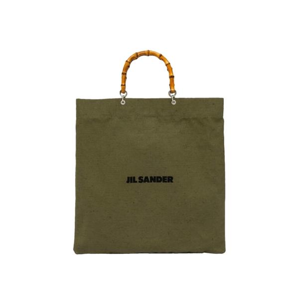 Bamboo handle square shopper bag