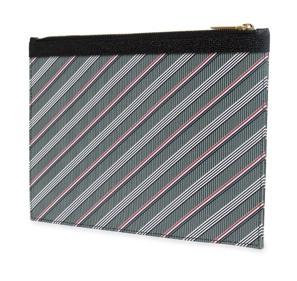 Additional production Monogram Coated RWB Stripe Clutch Small