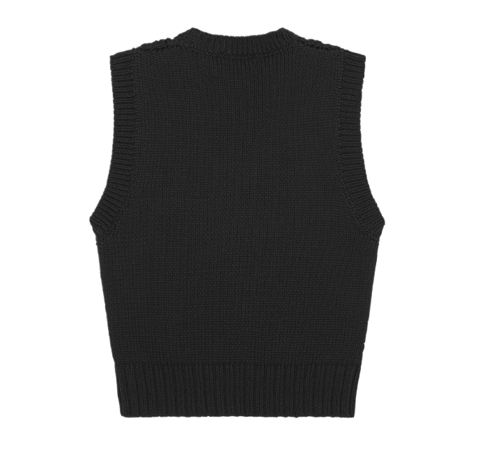Black cotton rope vest