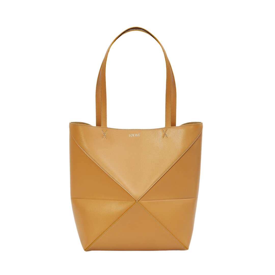 Puzzle Fold Tote in shiny calfskin