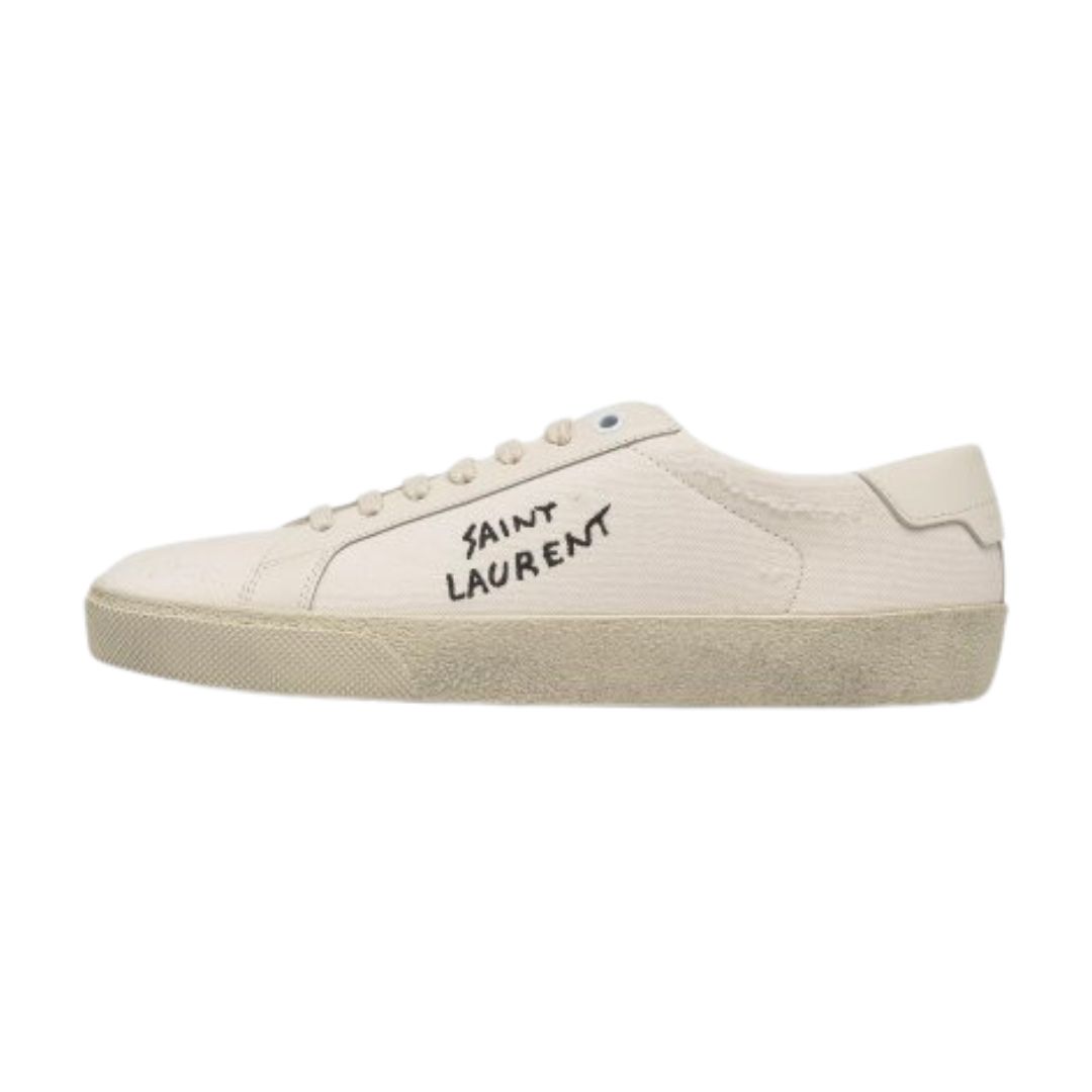 COURT CLASSIC SL/06 EMBROIDERED SNEAKERS IN CANVAS AND LEATHER