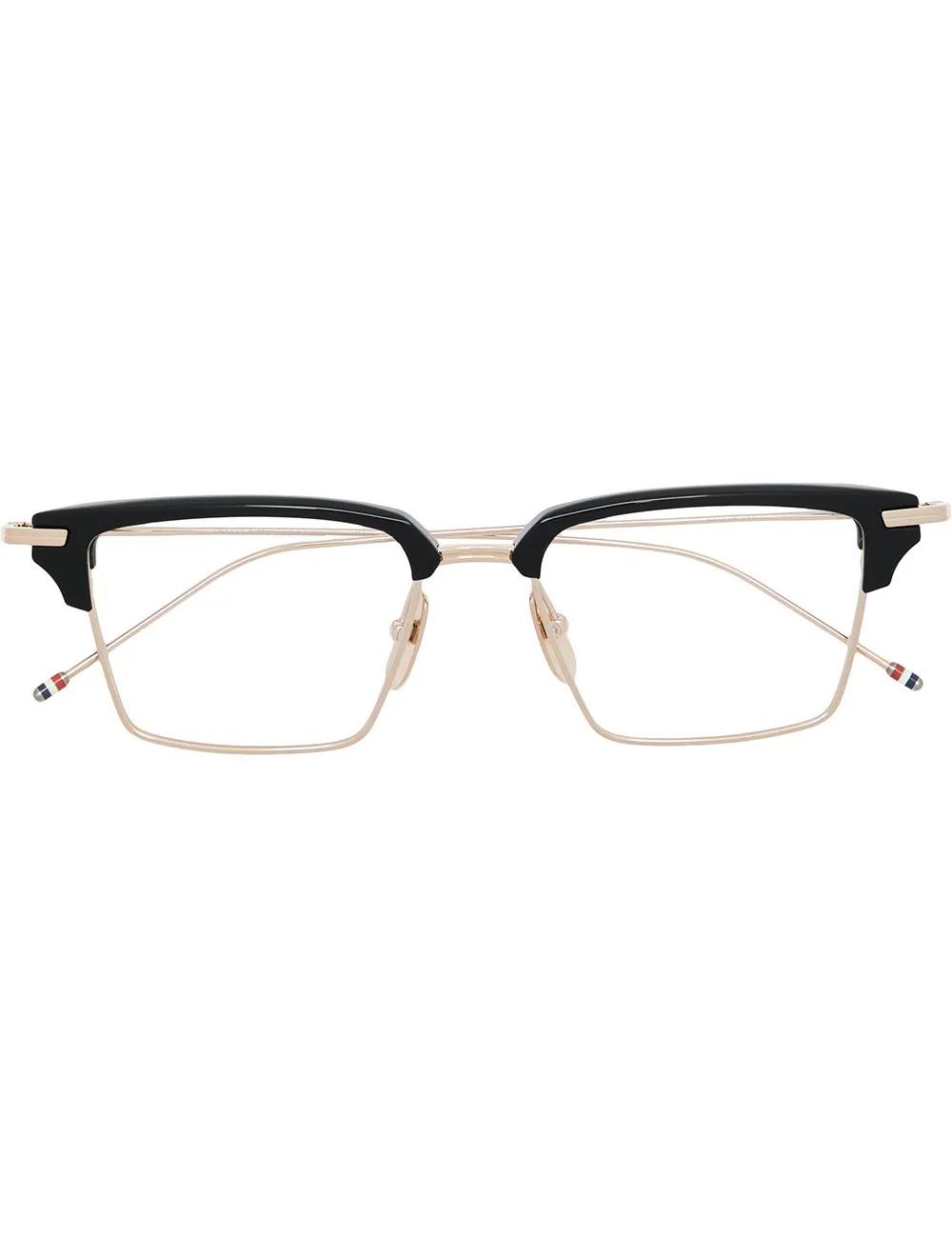 RWB half-rim gold square glasses