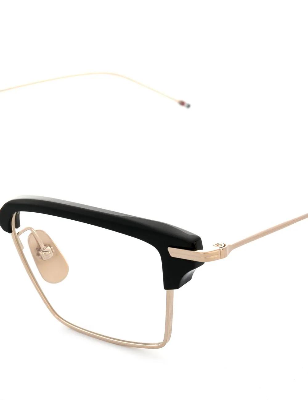 RWB half-rim gold square glasses