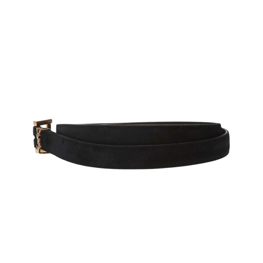 monogram square buckle slim belt