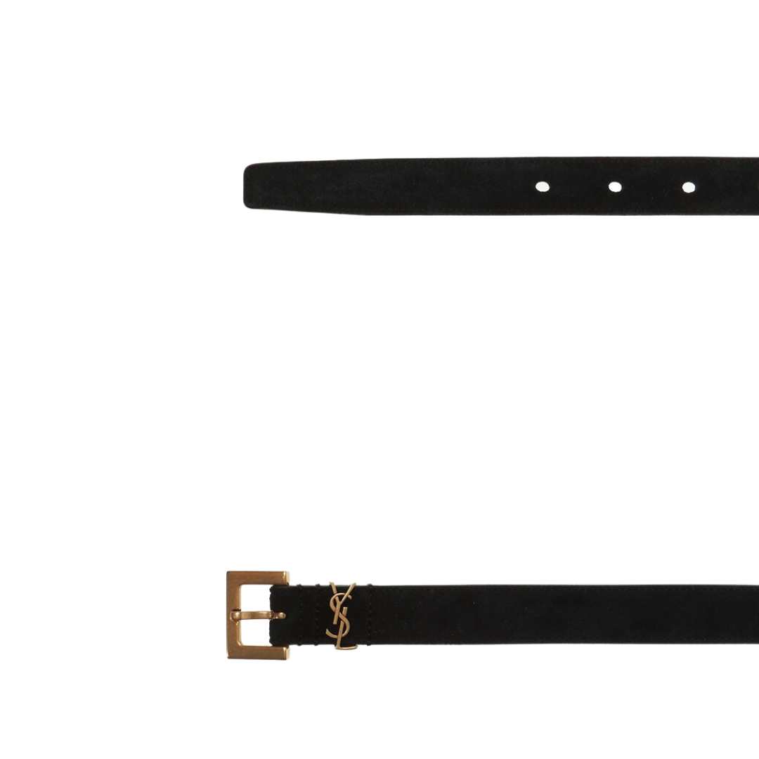 monogram square buckle slim belt