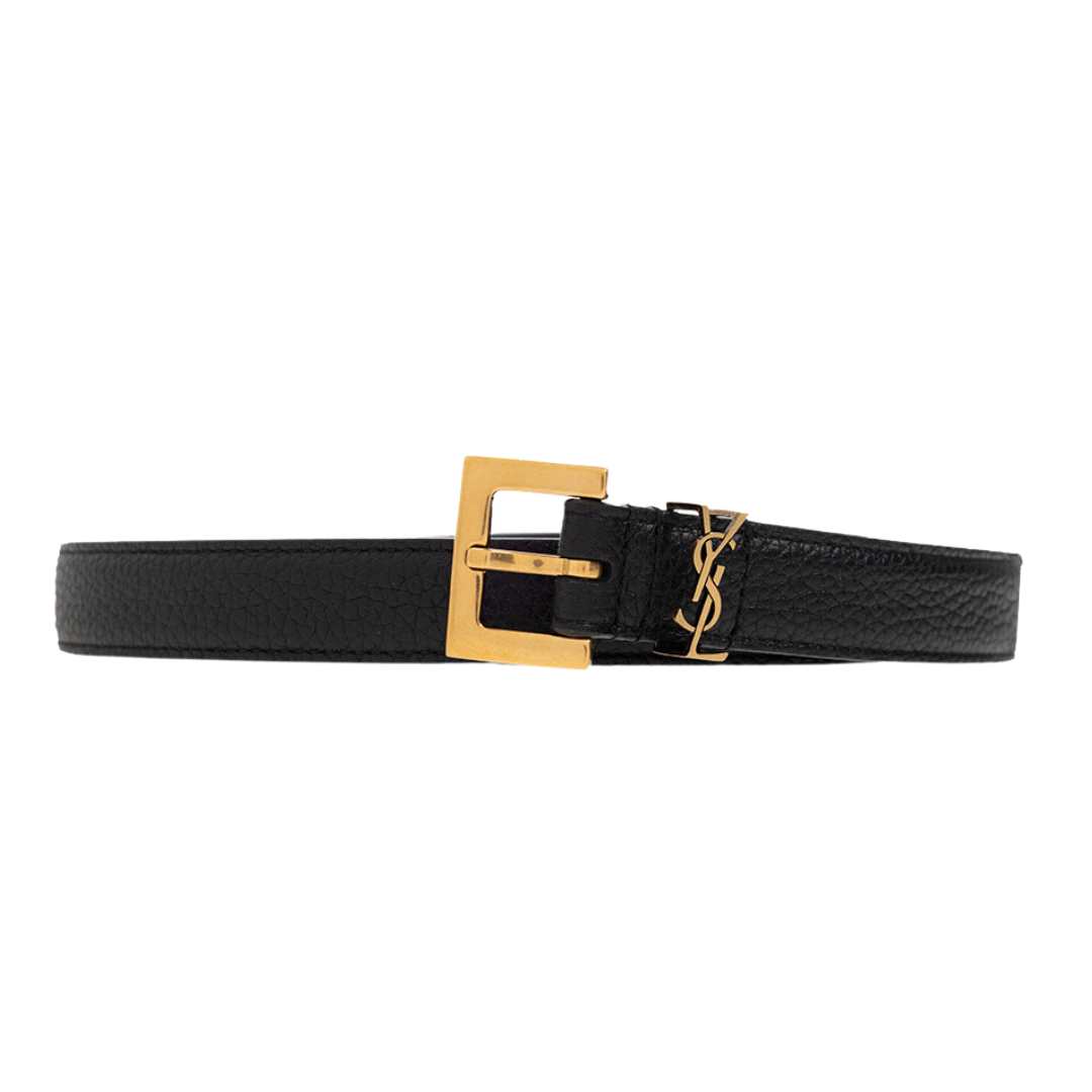 monogram square buckle slim belt