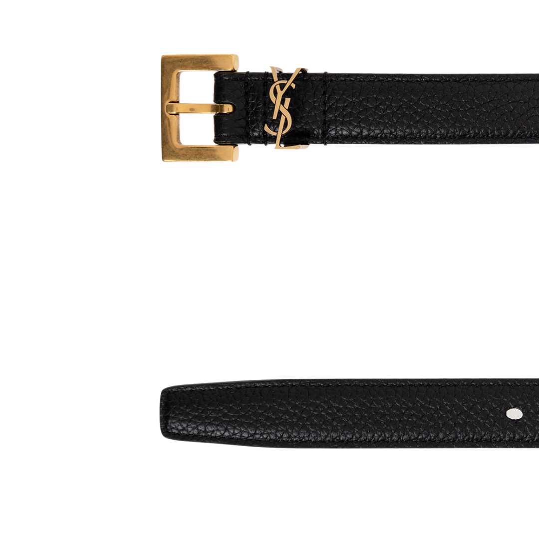 monogram square buckle slim belt