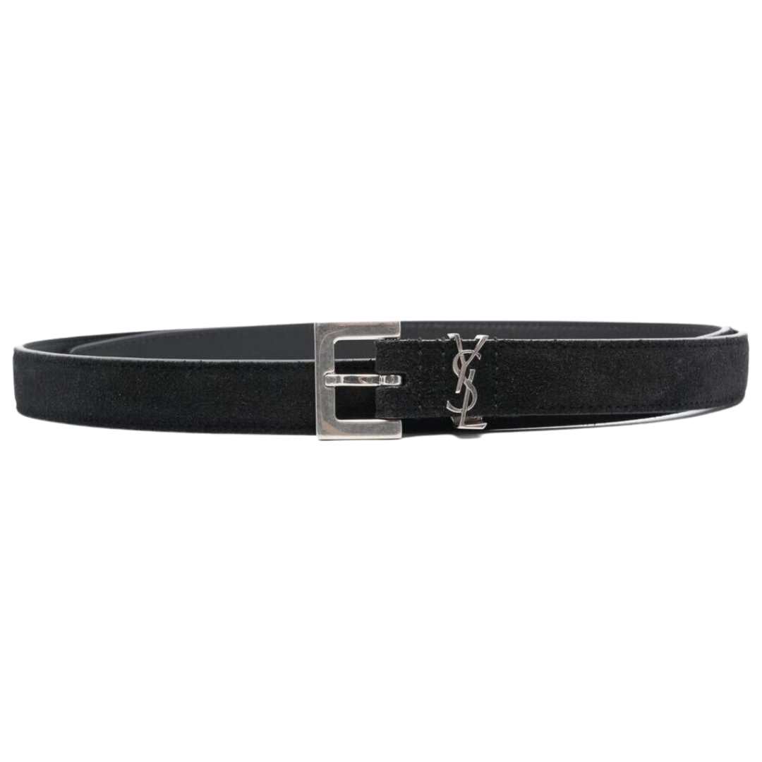 suede monogram belt