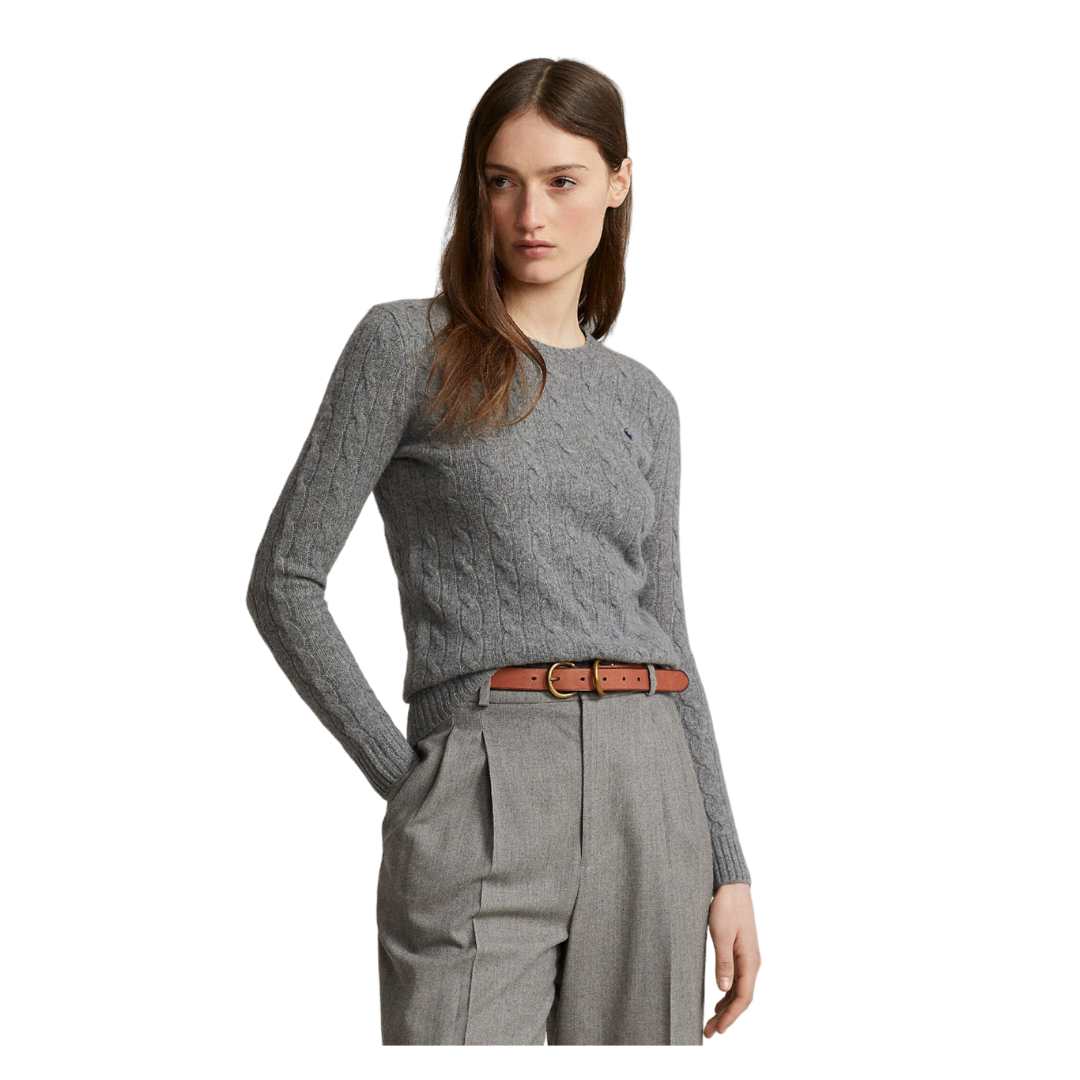 Pony logo embroidered cable knit