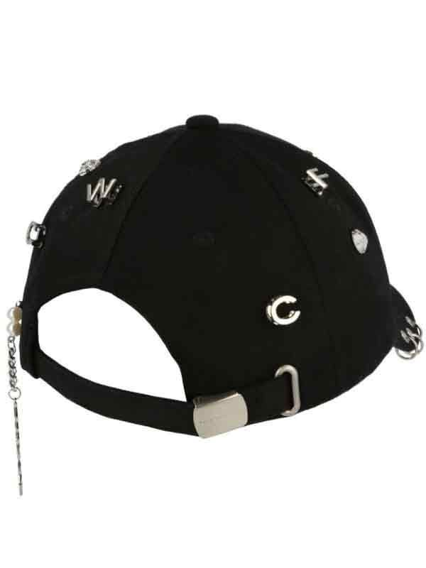 Logo chain detail baseball cap