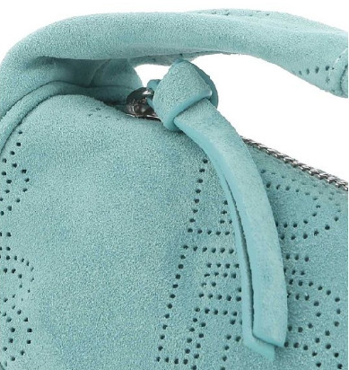 Perforated suede micro cushion bag