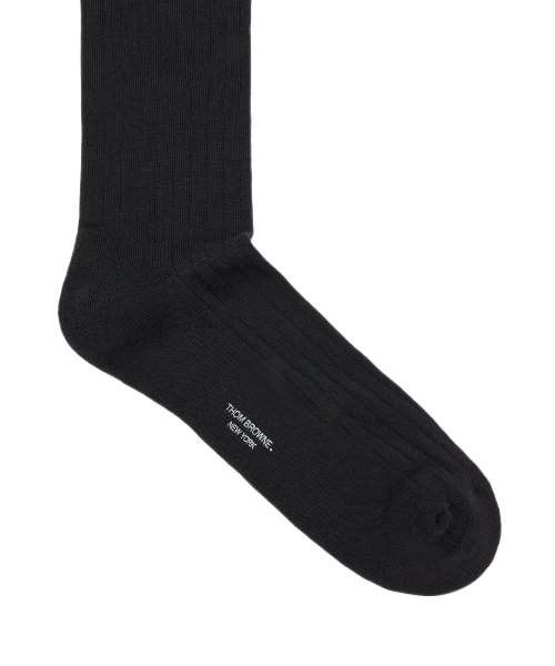 Athletic Ribbed Cotton Striped Mid Calf Socks