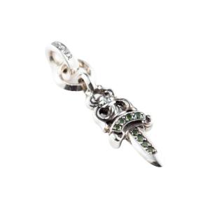 S Dagger Pendant Pave Green Diamond (After) + Paper Chain Ring Type