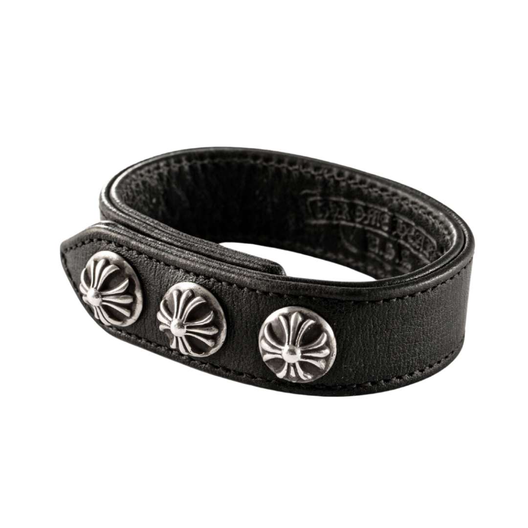 3 Button CH Snap Leather Bracelet