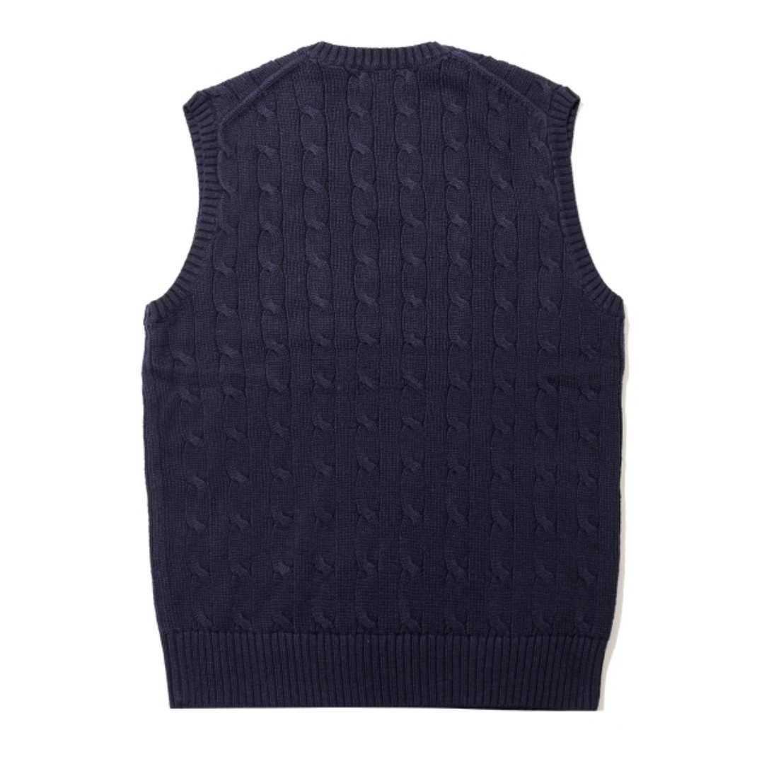 Pony-motif cable-knit Vest