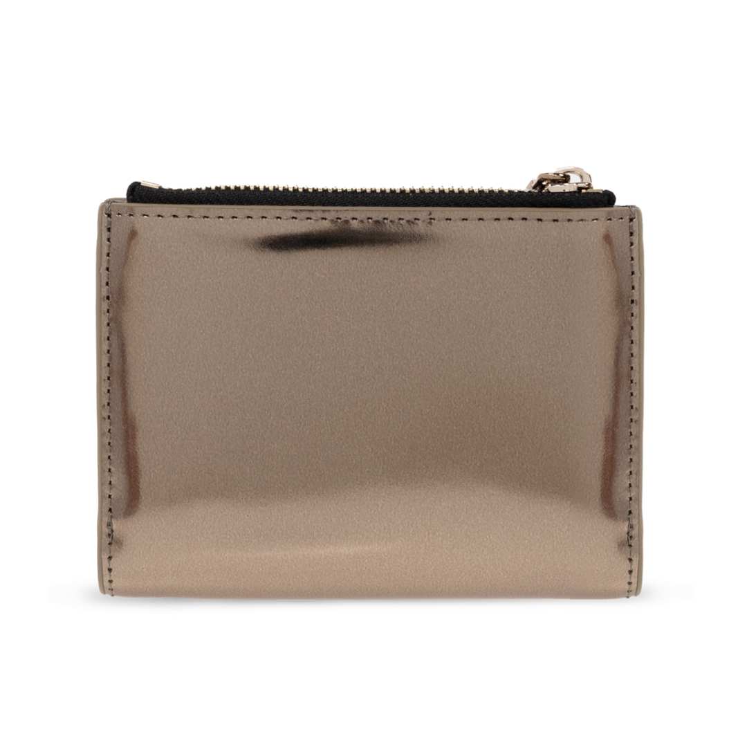 Small wallet in metallic leather