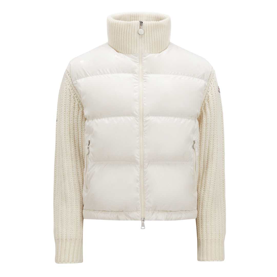 Logo patch padded cardigan